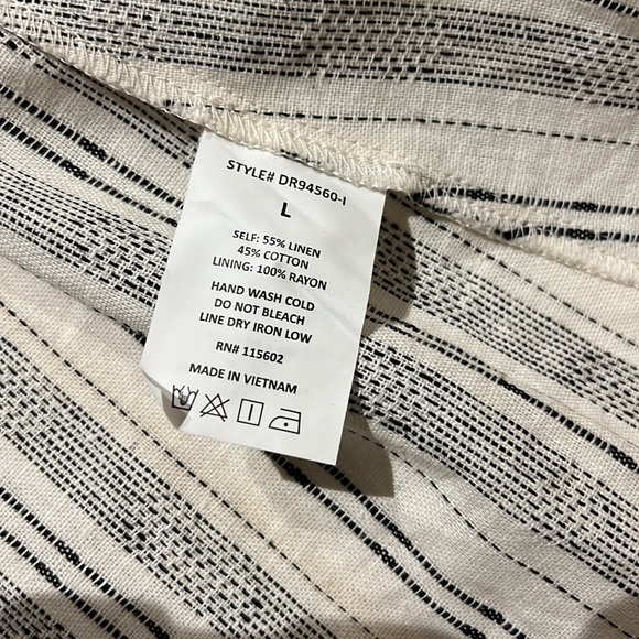 NWT Lee Tracy Boutique Button Up Linen Cotton Mini Dress R - Picture 14 of 14